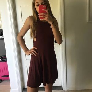 maroon mini dress